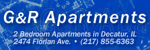 G&R Apartments: 2 bedroom apartments in Decatur, IL. 2474 Florian Ave. (217) 855-6363